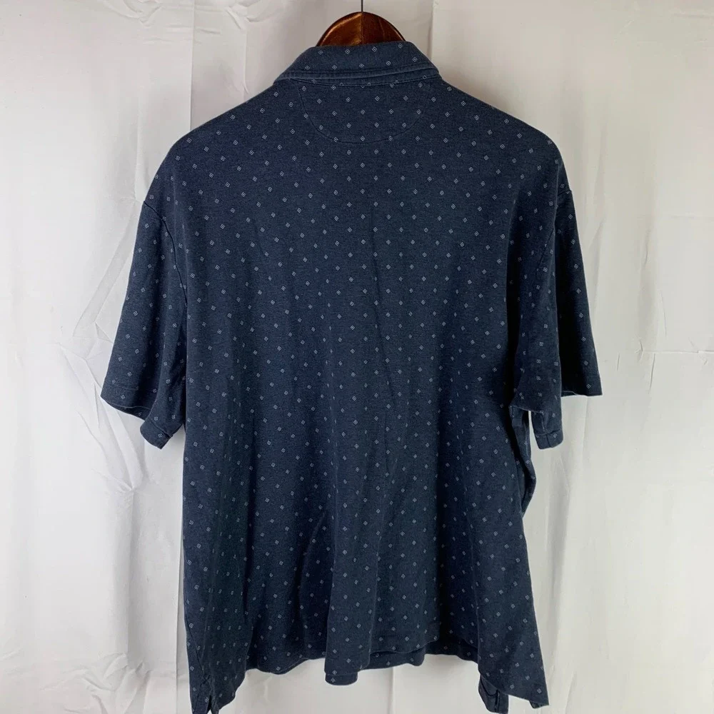 Polo Ralph Lauren Polo Shirt Mens XL Navy Blue Geometric‎ Diamond Classic Fit